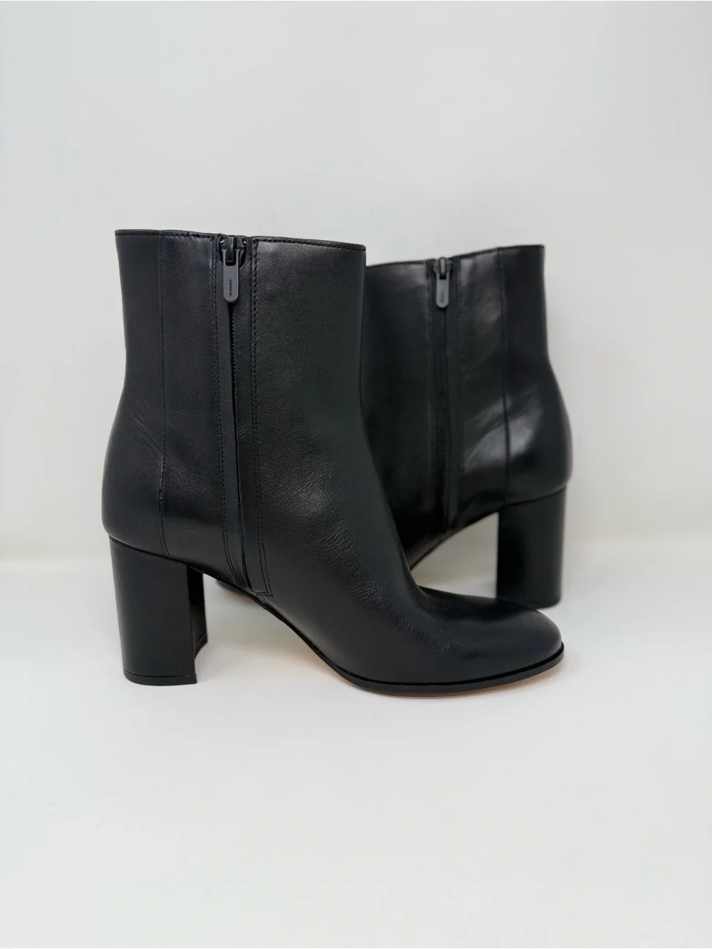 New Vince Elora Leather Ankle Boot Black Sz 8.5